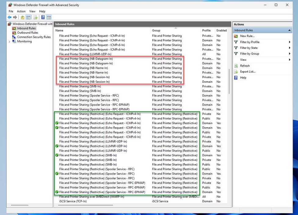微软在新的 Windows 11 版本中放弃了 SMB1 防火墙规则