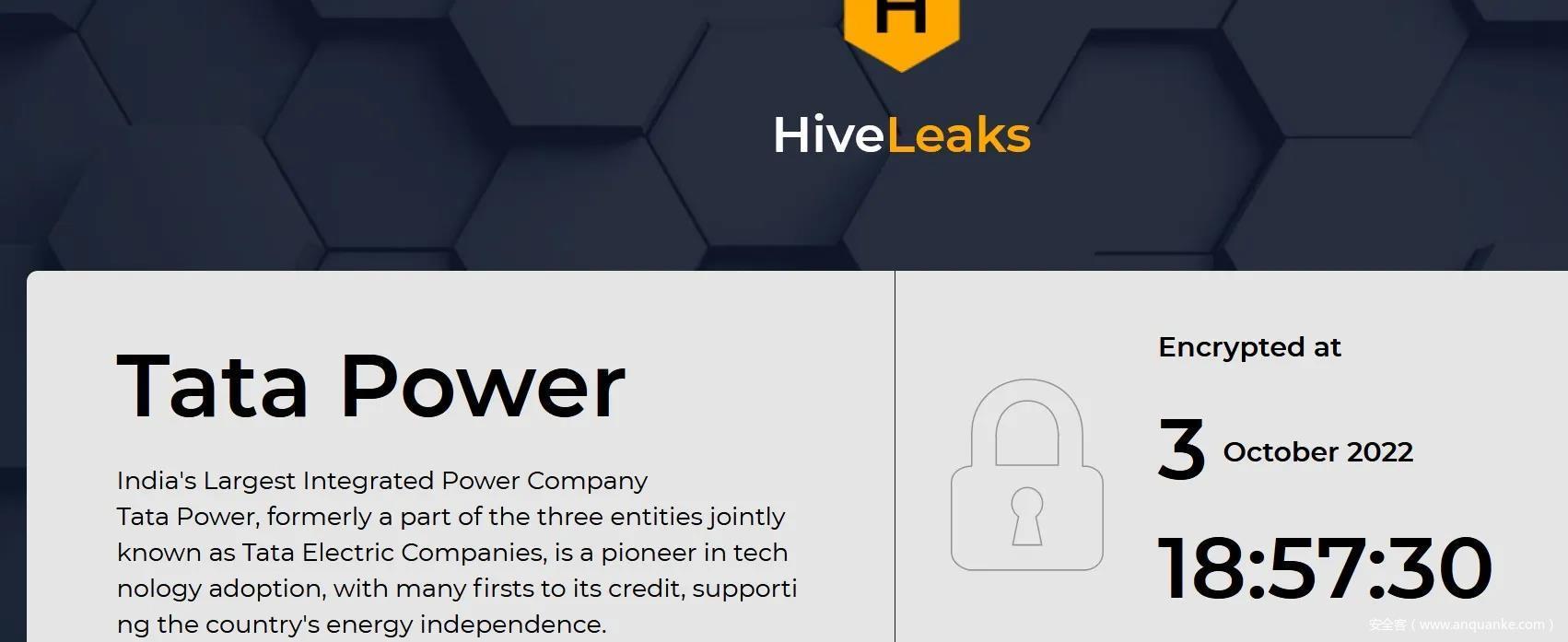 Hive勒索软件团伙泄露印度电力公司数据