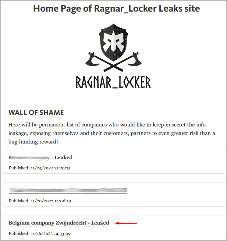 Ragnar Locker勒索软件团伙染指比利时警察局