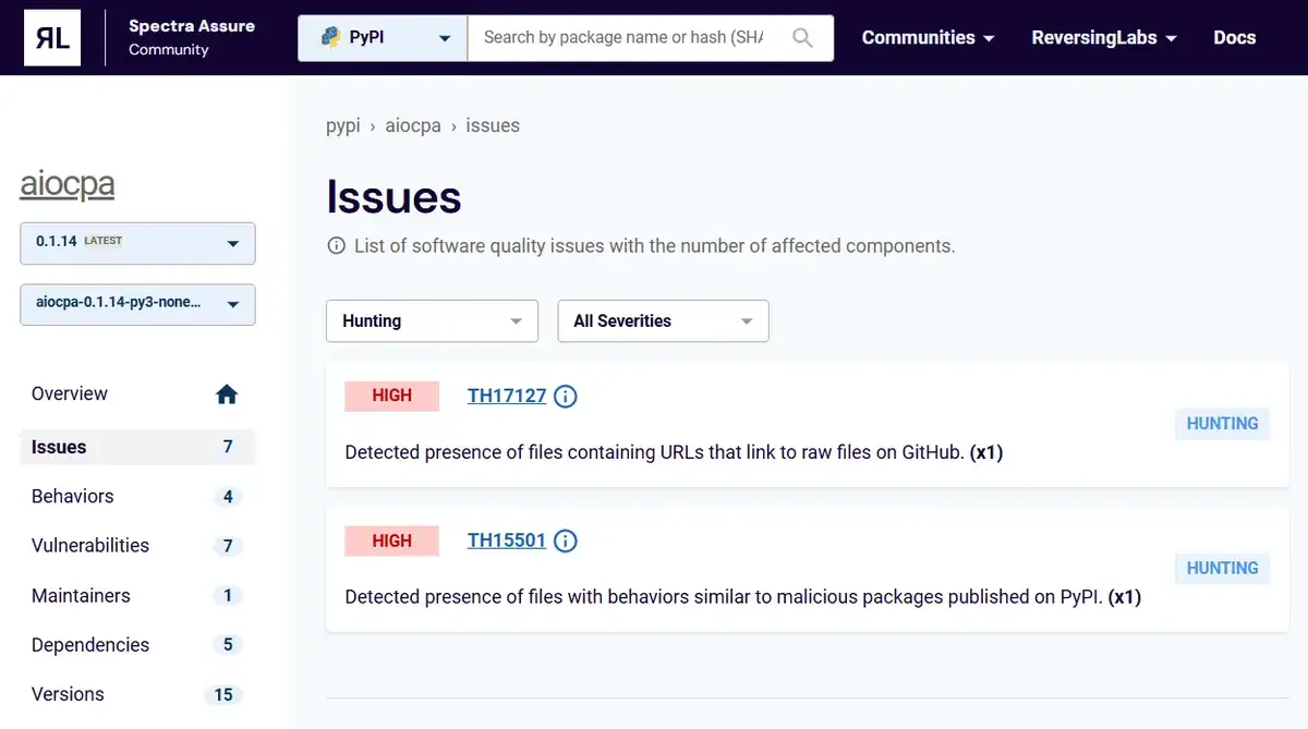 以加密货币钱包为目标的恶意 PyPI 软件包：aiocpa 活动曝光