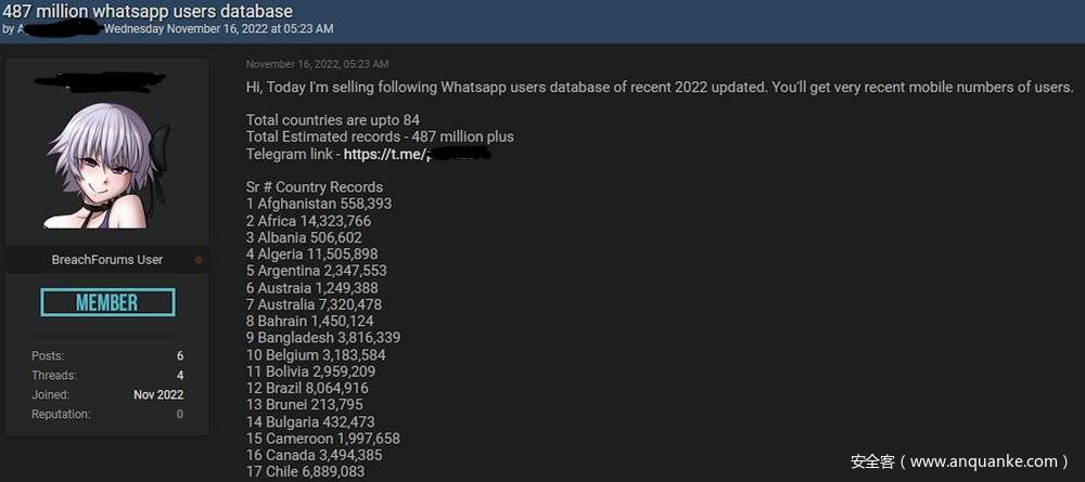 WhatsApp再曝数据大泄露，黑客叫卖近5亿用户信息