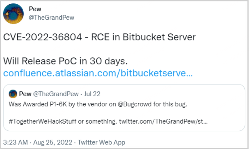 Bitbucket Server曝RCE 漏洞，在野利用可执行任意代码