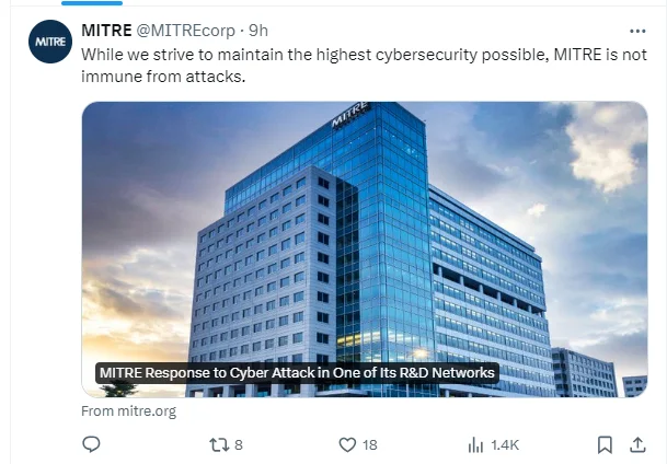 MITRE 遭受大规模供应链攻击：国家支持的黑客利用零日漏洞